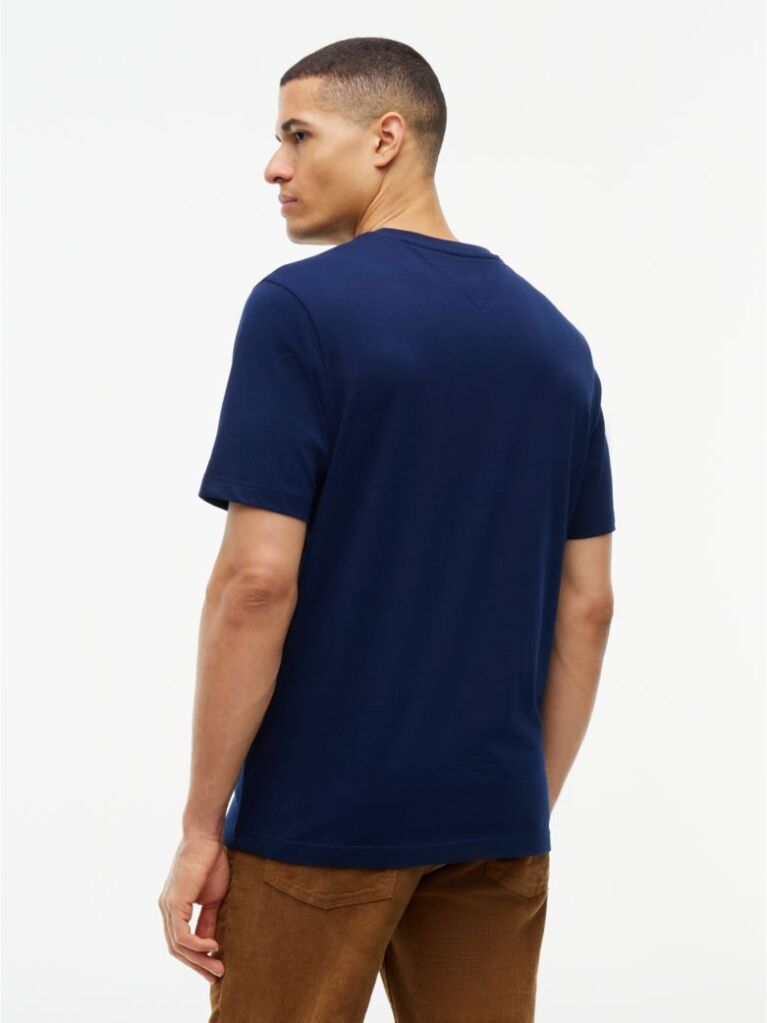 Μπλε Βαμβακερό T-Shirt Με Tonal Σχέδιο  Άνδρες