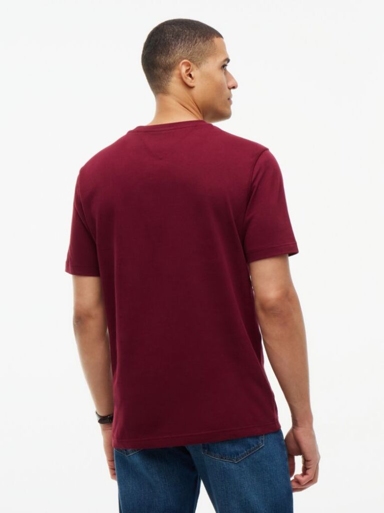 Κόκκινο Βαμβακερό T-Shirt Με Varsity Λογότυπο  Άνδρες