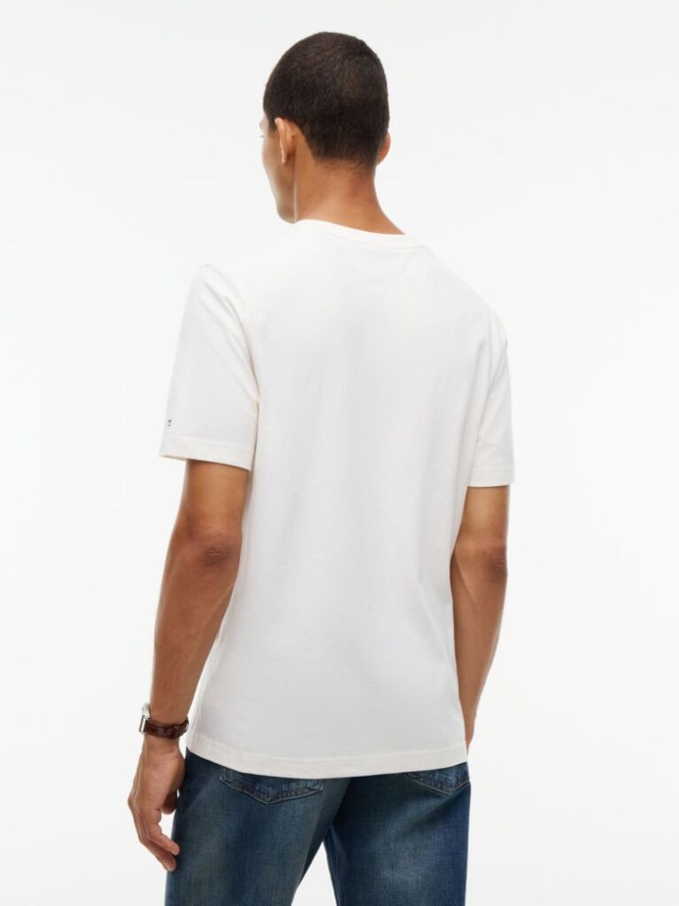 Μπεζ Βαμβακερό T-Shirt Με Varsity Λογότυπο  Άνδρες