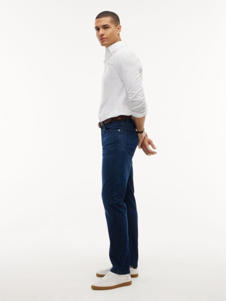 Blue Denton Slim Straight Faded Jeans  Men