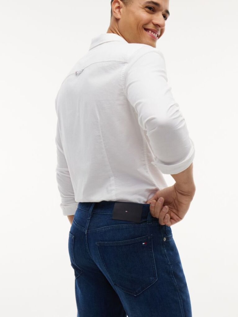 Blue Denton Slim Straight Faded Jeans  Men