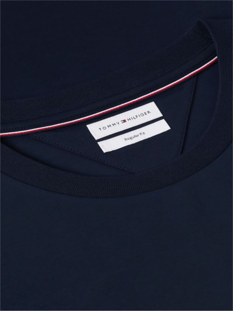 Blue Embossed Logo Interlock Knit T-Shirt  Men