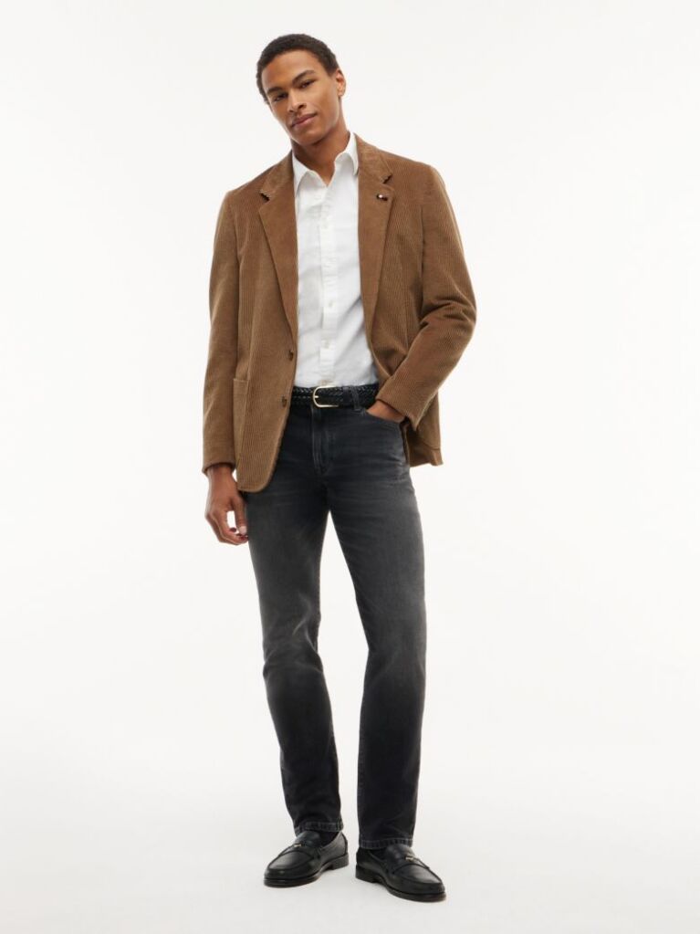 Grey Denton Slim Straight Faded Jeans  Men