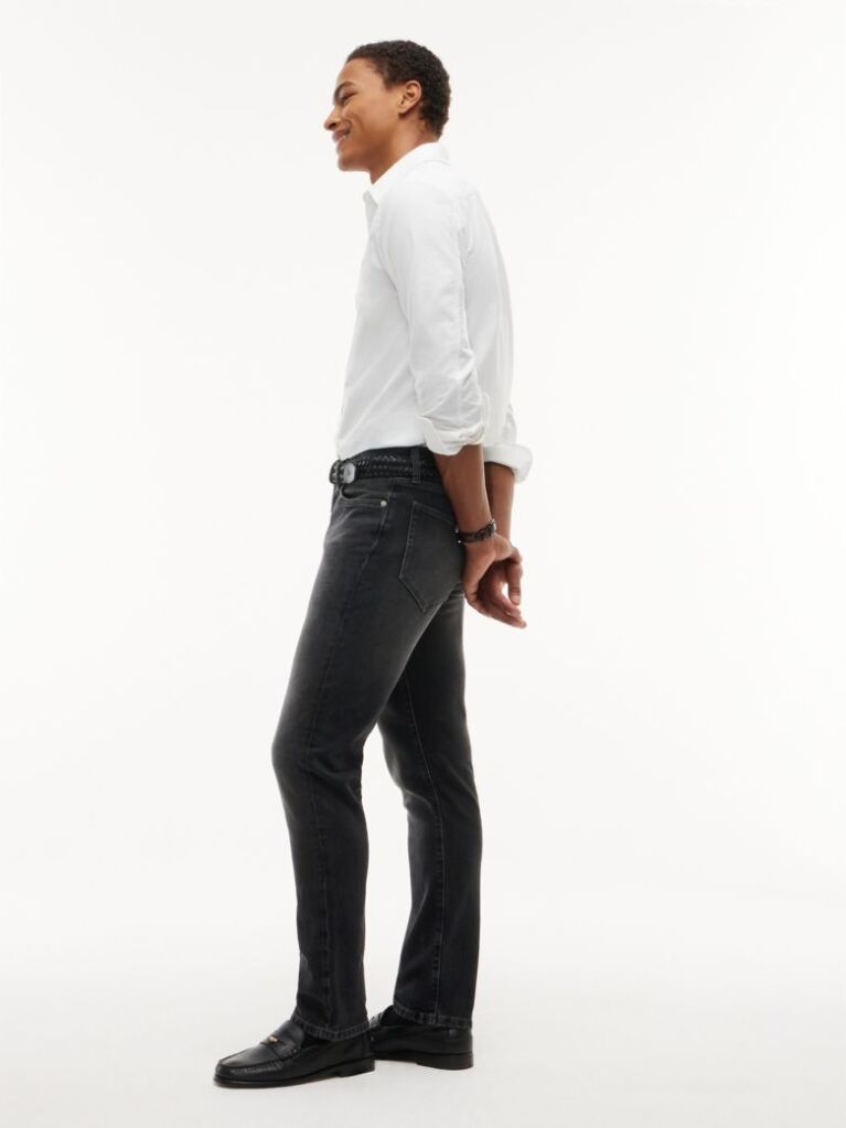 Grey Denton Slim Straight Faded Jeans  Men