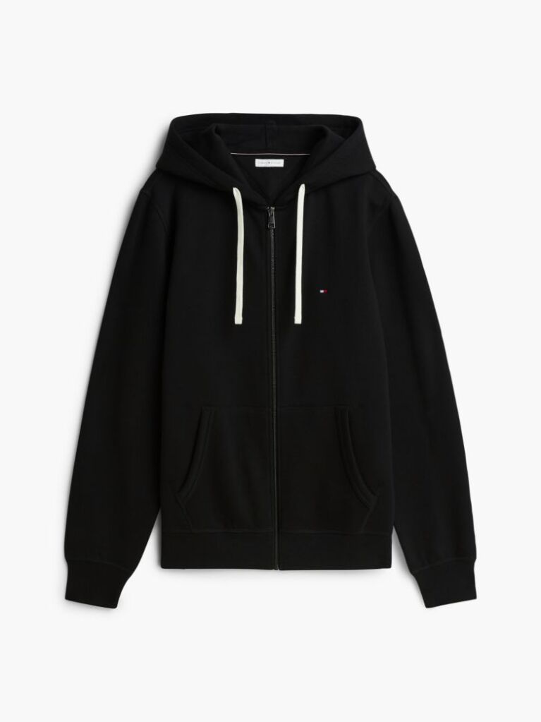 Black Flag Embroidery Fleece Zip-Thru Hoody  Men
