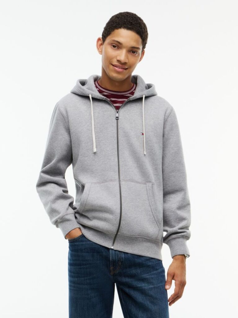 Grey Flag Embroidery Fleece Zip-Thru Hoody  Men