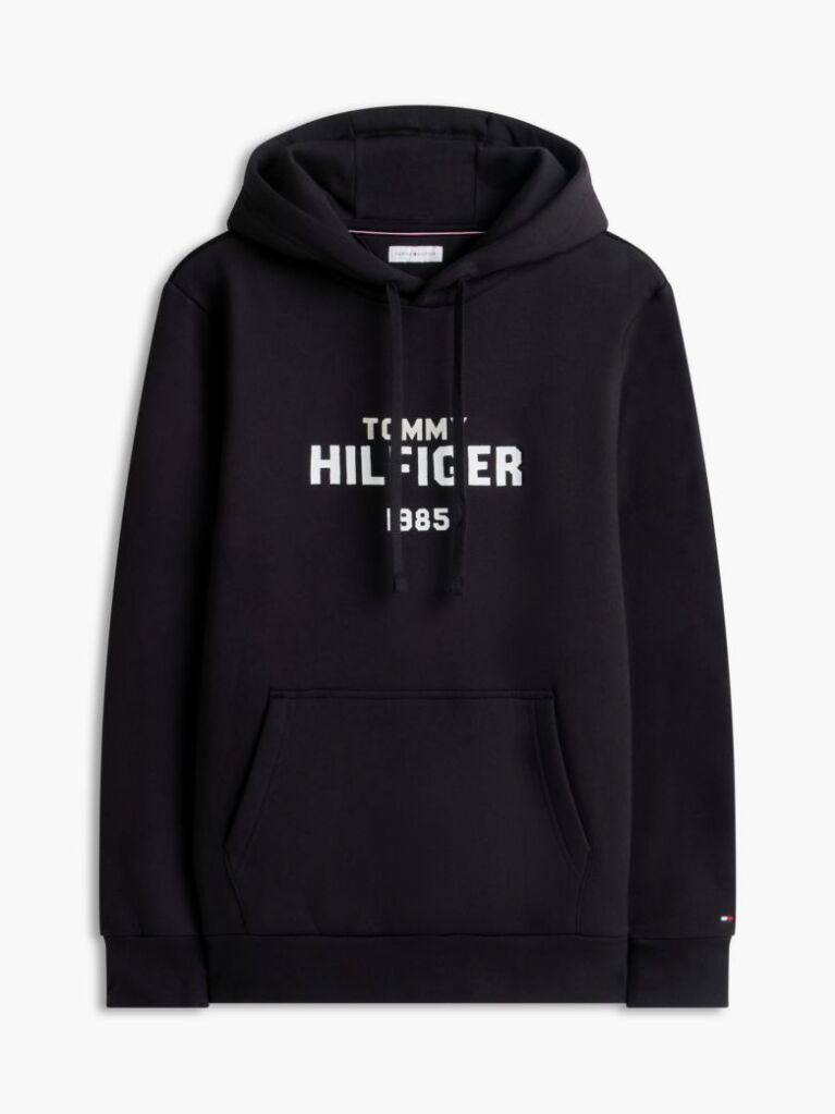 Μαύρο Fleece Hoody Με Κεντητό Λογότυπο  Άνδρες