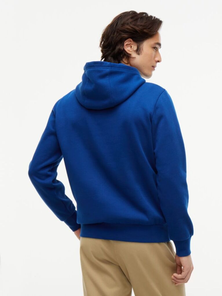 Μπλε Fleece Hoody Με Κεντητό Λογότυπο  Άνδρες