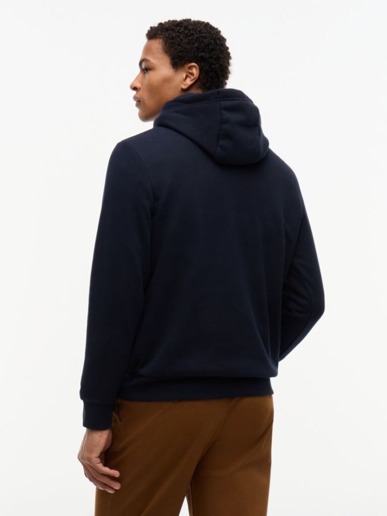 Blue Logo Embroidery Fleece Hoody  Men