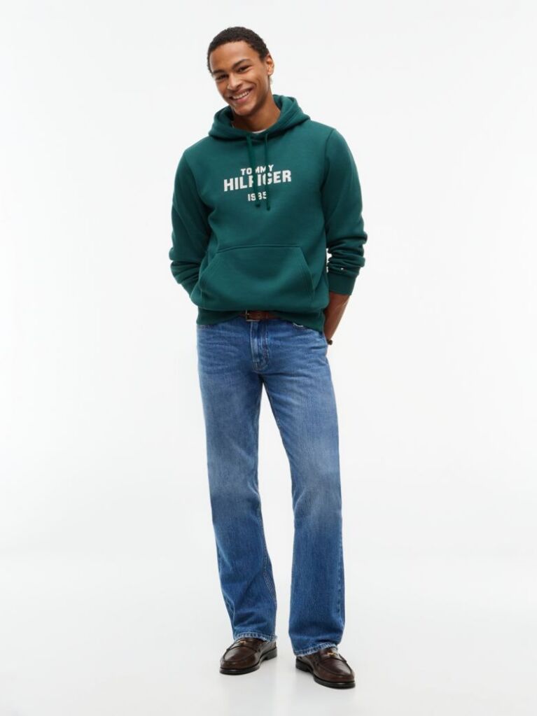 Πράσινο Fleece Hoody Με Κεντητό Λογότυπο  Άνδρες