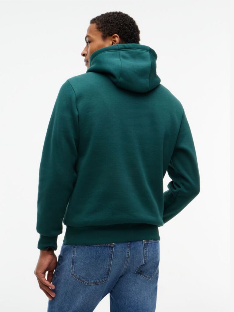 Πράσινο Fleece Hoody Με Κεντητό Λογότυπο  Άνδρες