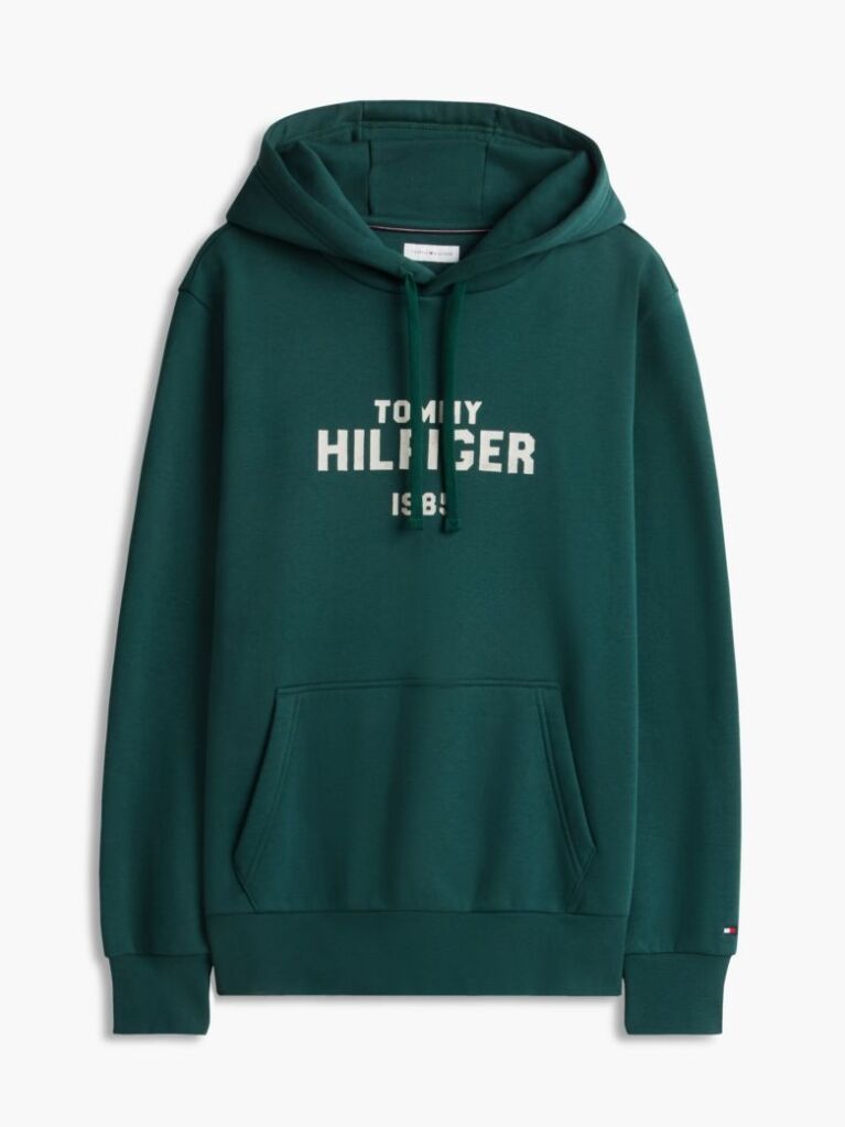 Πράσινο Fleece Hoody Με Κεντητό Λογότυπο  Άνδρες