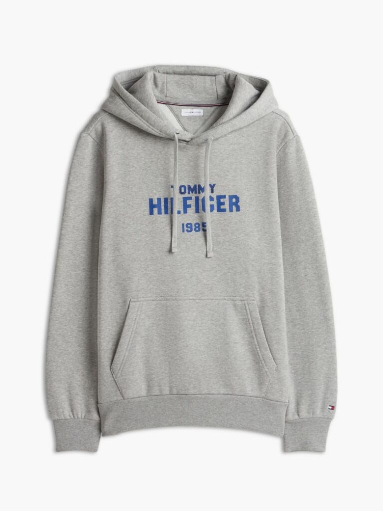 Γκρι Fleece Hoody Με Κεντητό Λογότυπο  Άνδρες