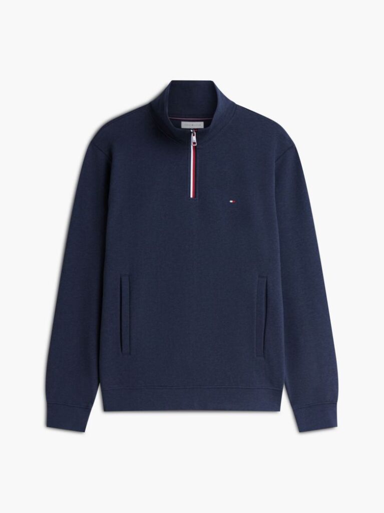 Blue Global Stripe Terry Quarter-Zip Sweatshirt  Men