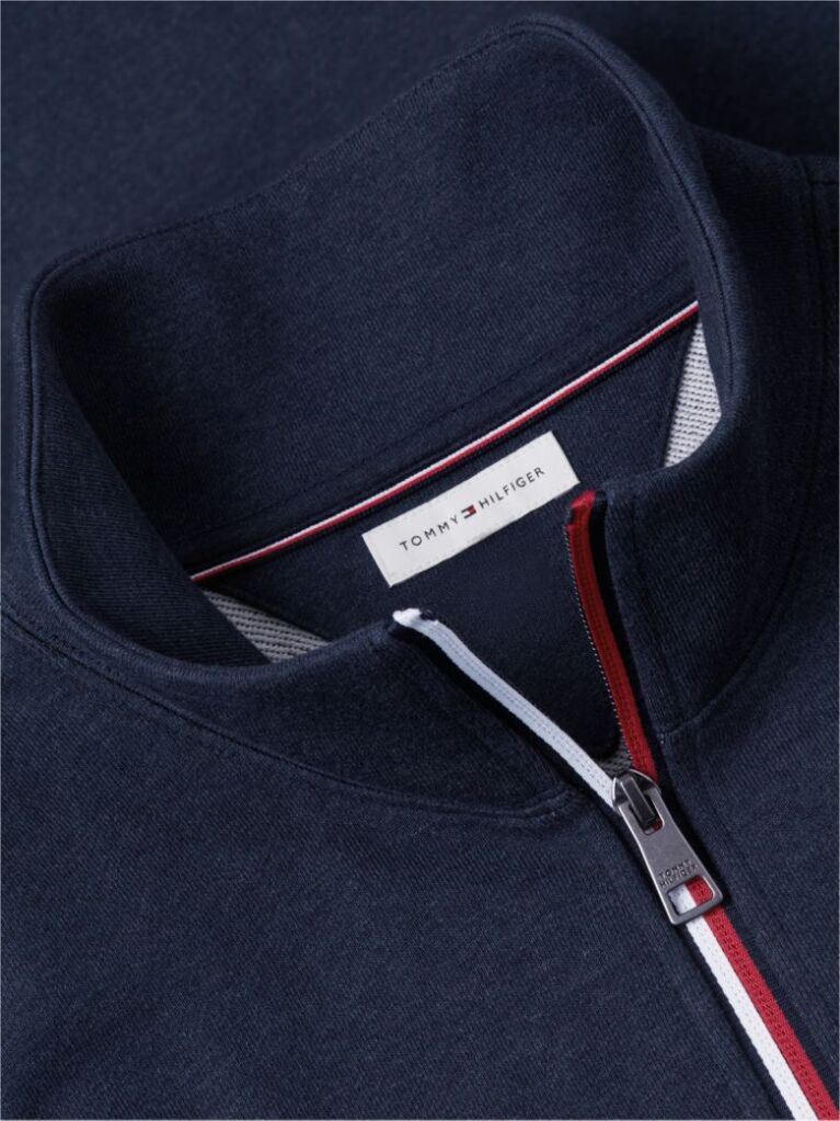 Blue Global Stripe Terry Quarter-Zip Sweatshirt  Men
