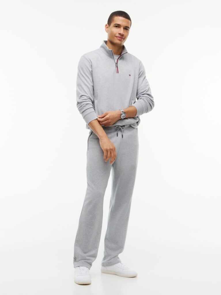 Grey Global Stripe Terry Quarter-Zip Sweatshirt  Men