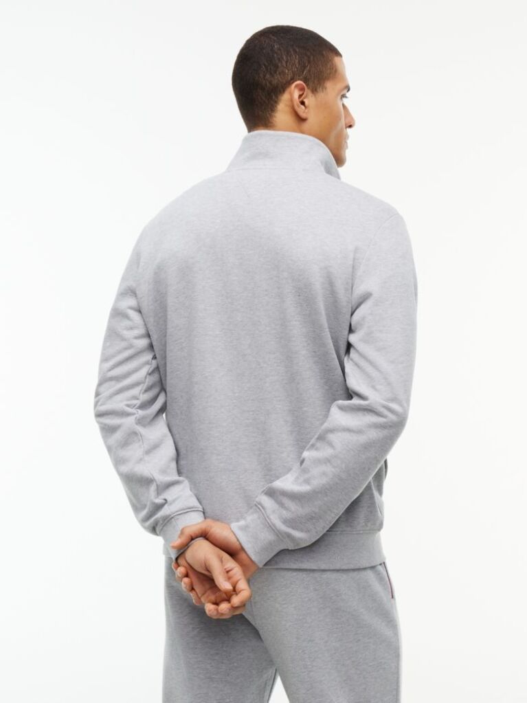 Grey Global Stripe Terry Quarter-Zip Sweatshirt  Men