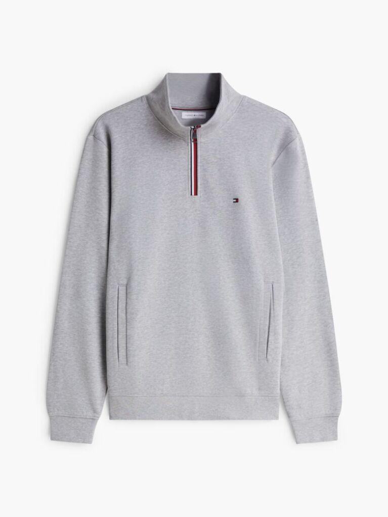 Grey Global Stripe Terry Quarter-Zip Sweatshirt  Men