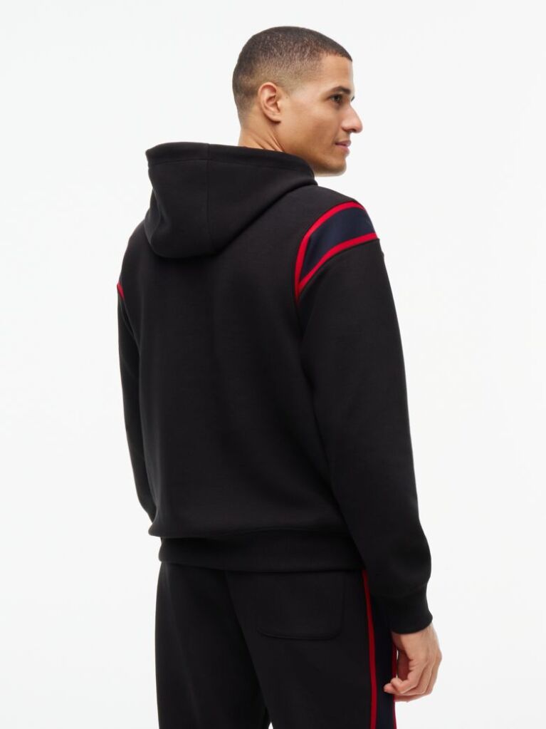 Μαύρο Hoody Με Varsity Λογότυπο Και Λεπτομέρεια Σε Αντίθεση  Άνδρες