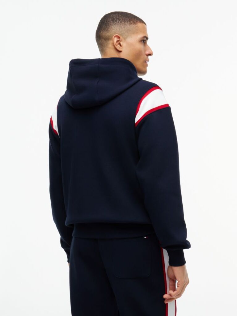 Μπλε Hoody Με Varsity Λογότυπο Και Λεπτομέρεια Σε Αντίθεση  Άνδρες