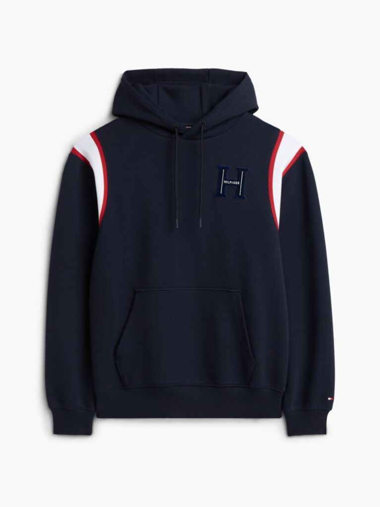 Μπλε Hoody Με Varsity Λογότυπο Και Λεπτομέρεια Σε Αντίθεση  Άνδρες
