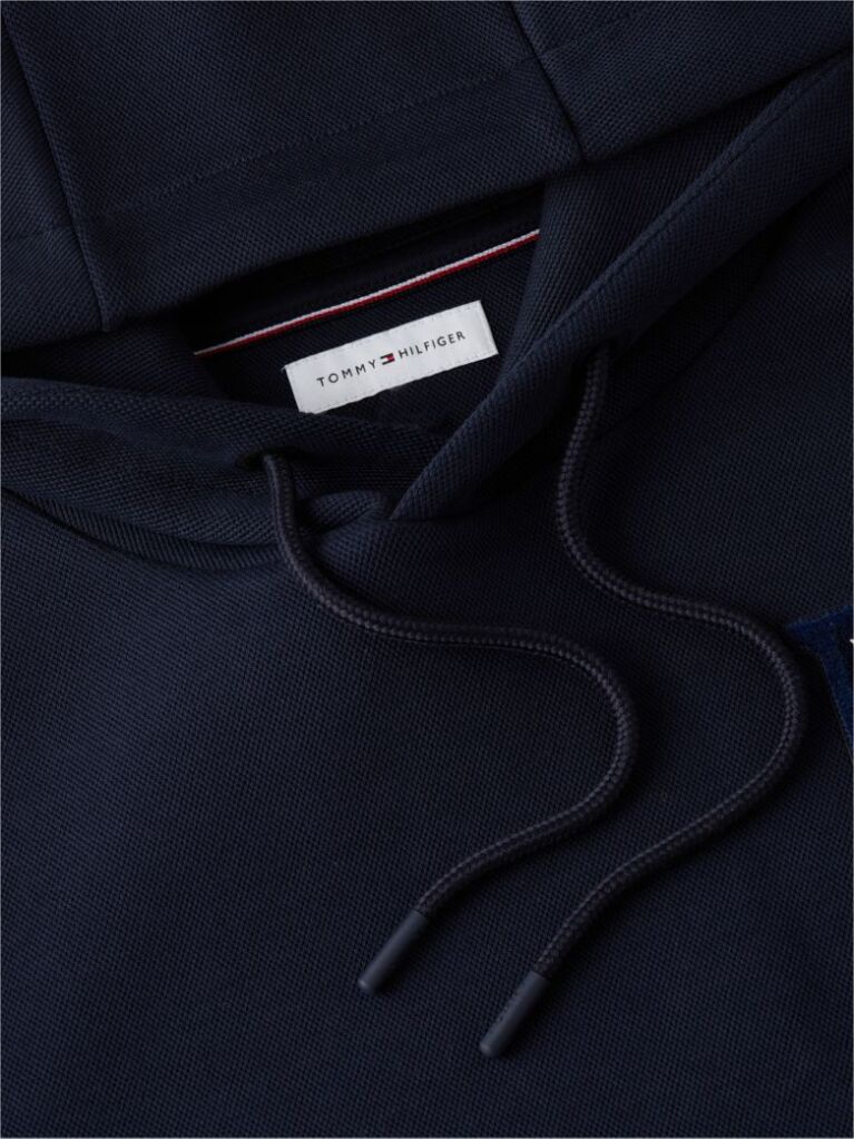 Μπλε Hoody Με Varsity Λογότυπο Και Λεπτομέρεια Σε Αντίθεση  Άνδρες