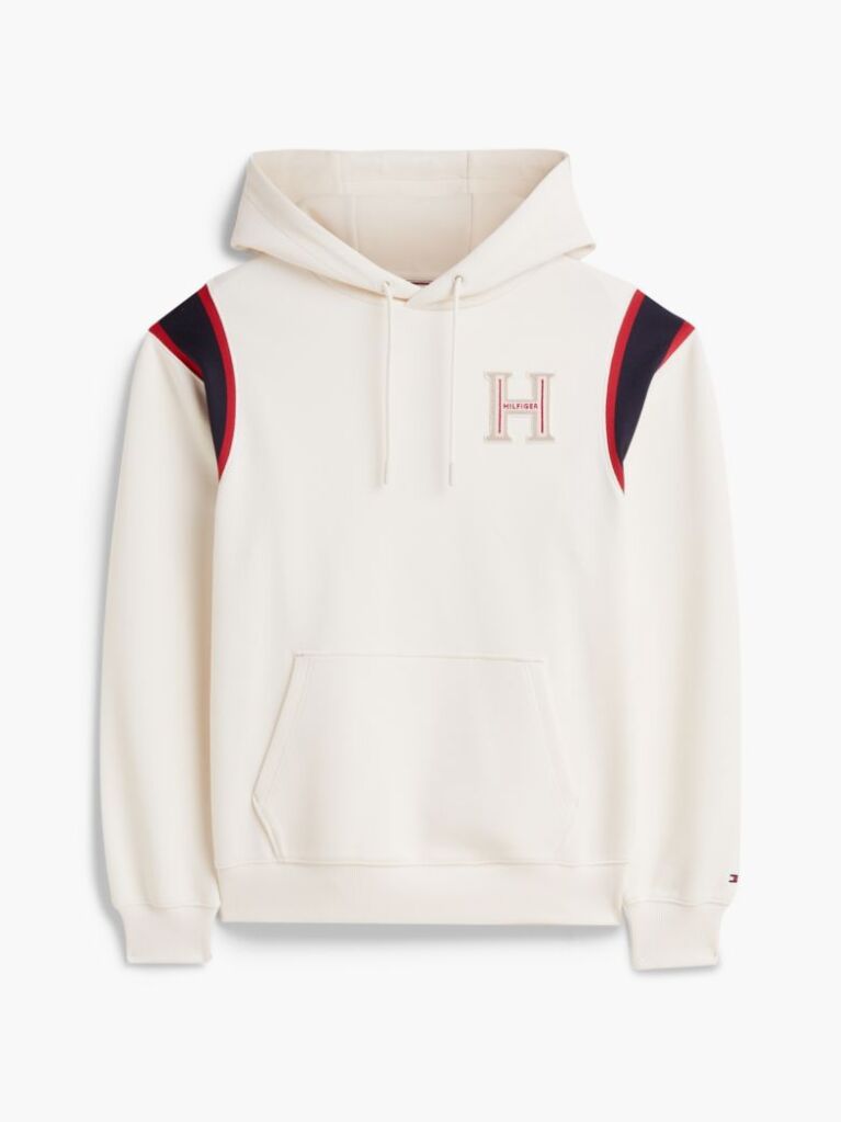 Μπεζ Hoody Με Varsity Λογότυπο Και Λεπτομέρεια Σε Αντίθεση  Άνδρες