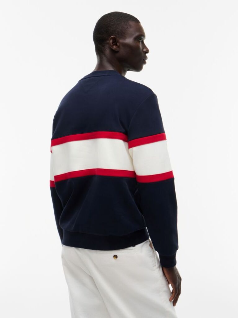 Blue Colour-Blocked Intecho Knit Sweatshirt  Men