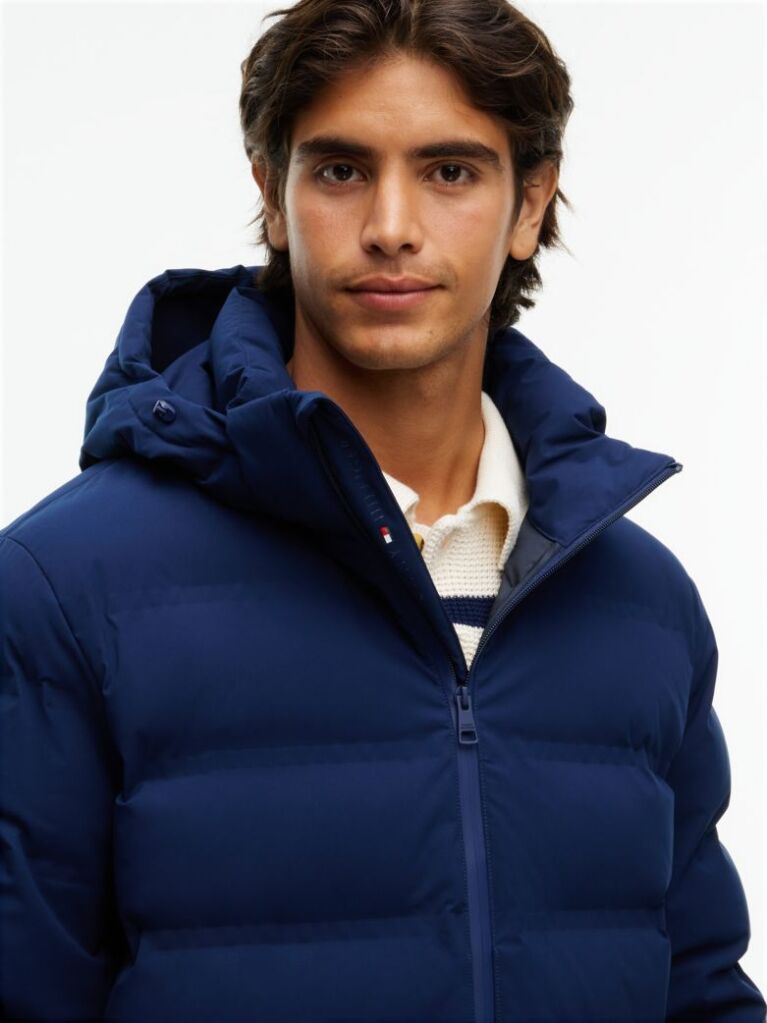 Blue Performance Tech Padded Hooded Jacket  Men