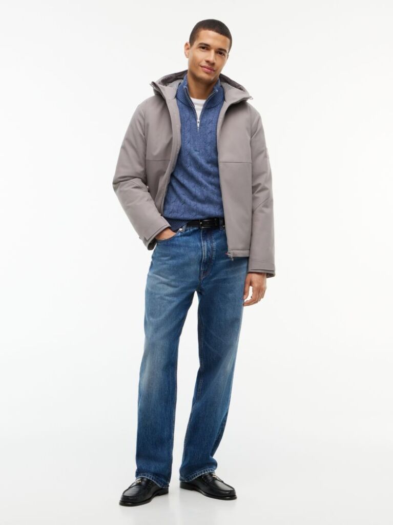 Grey Performance Tech Water Repellent Padded Jacket  Men