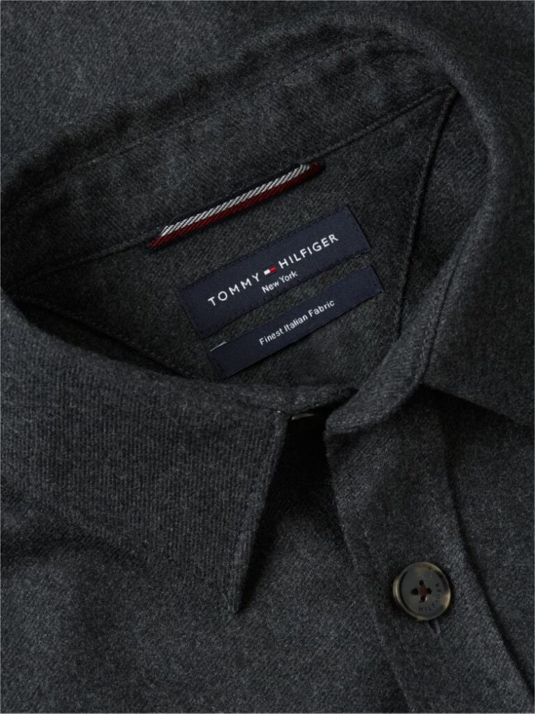 Γκρι New York Φανελένιο Overshirt Σε Κανονική Γραμμή  Άνδρες