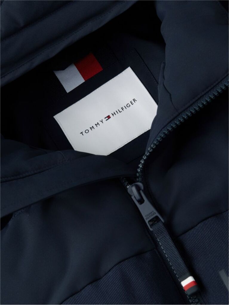 Blue Double-Layer Hooded Puffer Jacket  Men