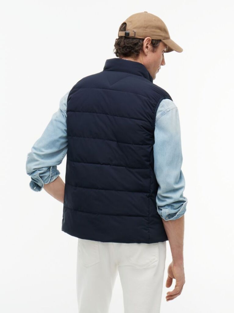 Blue Tonal Logo Quilted Gilet  Men