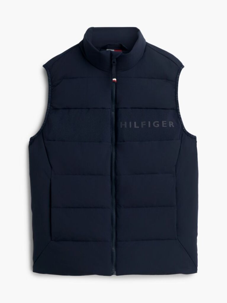 Blue Tonal Logo Quilted Gilet  Men