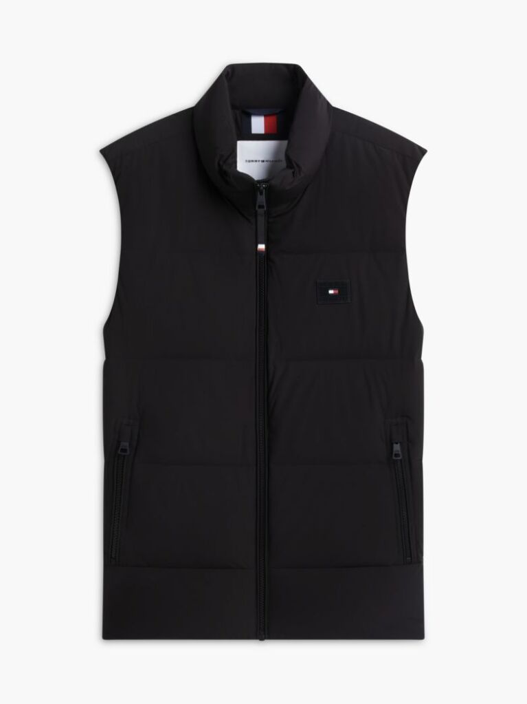 Black Logo Down Zip-Thru Gilet  Men