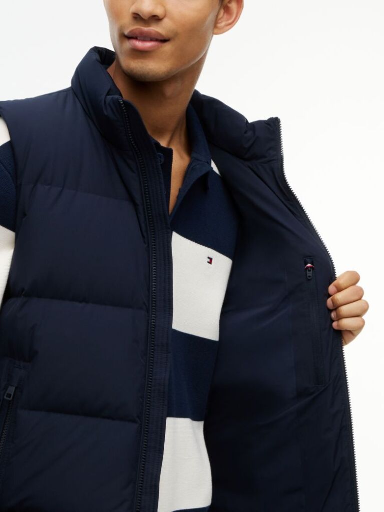 Blue Logo Down Zip-Thru Gilet  Men