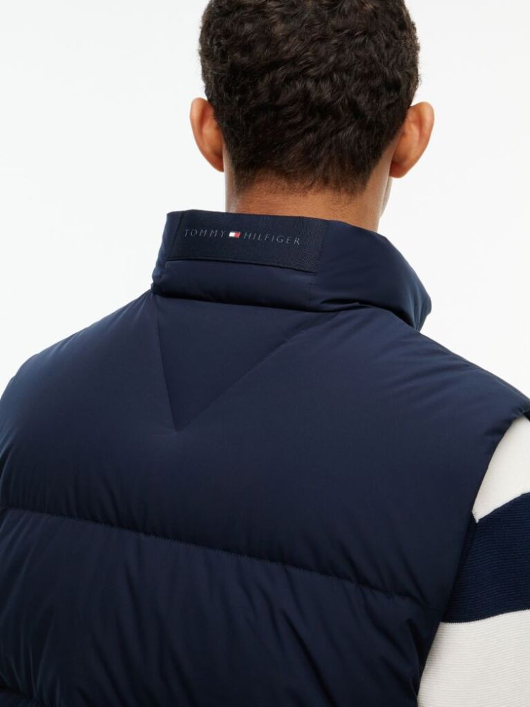 Blue Logo Down Zip-Thru Gilet  Men