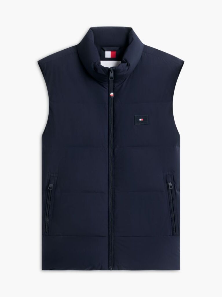 Blue Logo Down Zip-Thru Gilet  Men