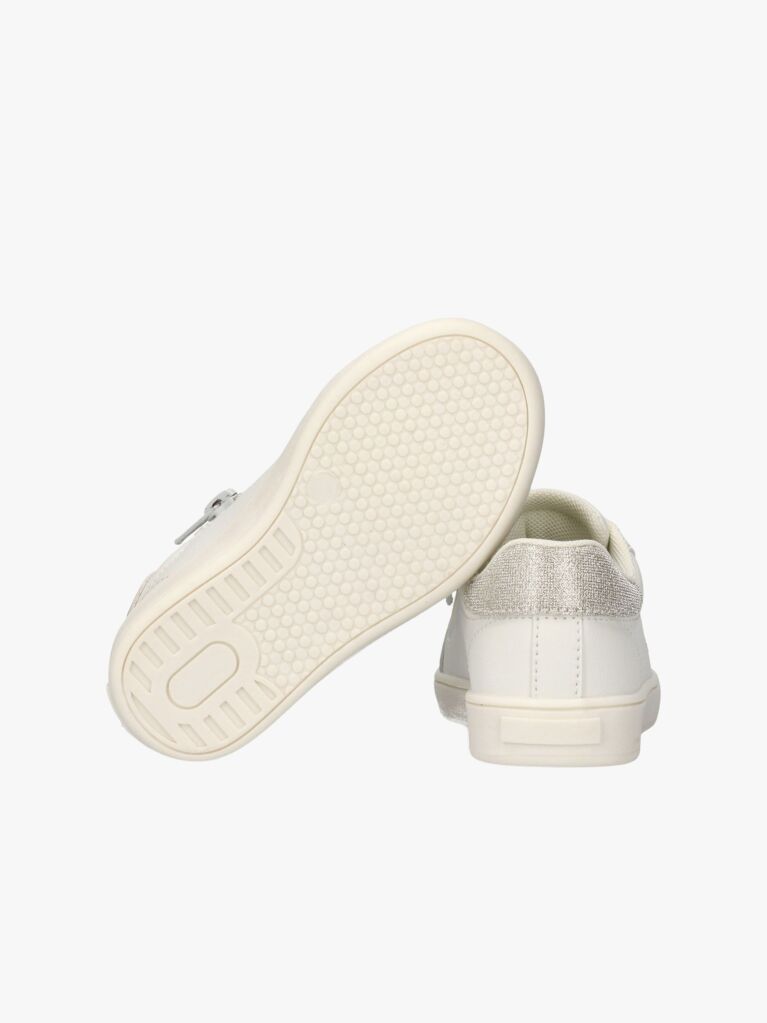 White Low Cut Velcro Sneakers  Girls
