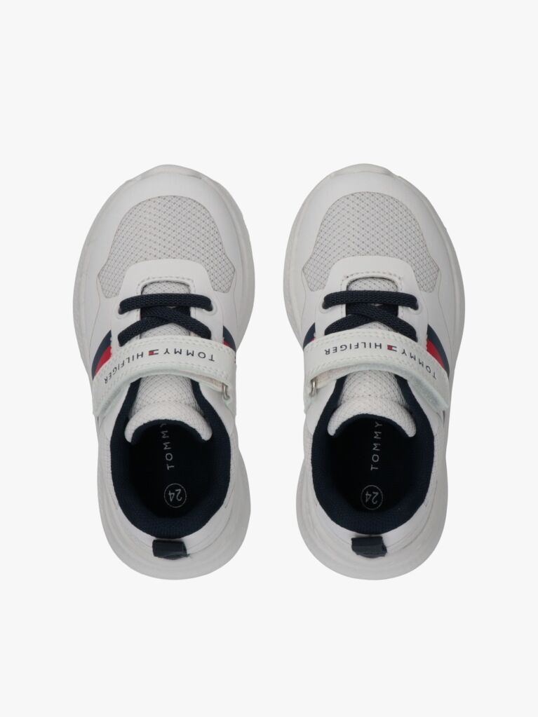White Flag Mesh Hook And Loop Sneakers  Kids Unisex