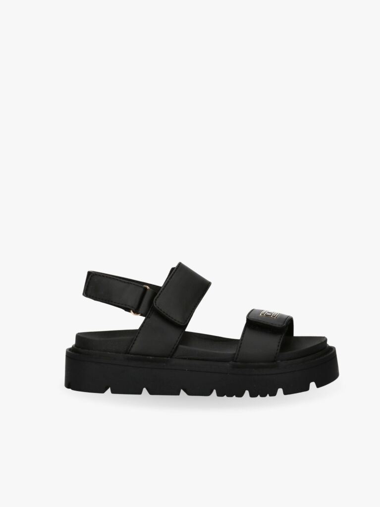 Black Hook And Loop Sandals  Girls