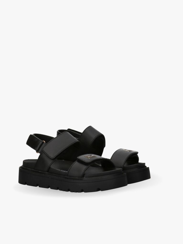 Black Hook And Loop Sandals  Girls