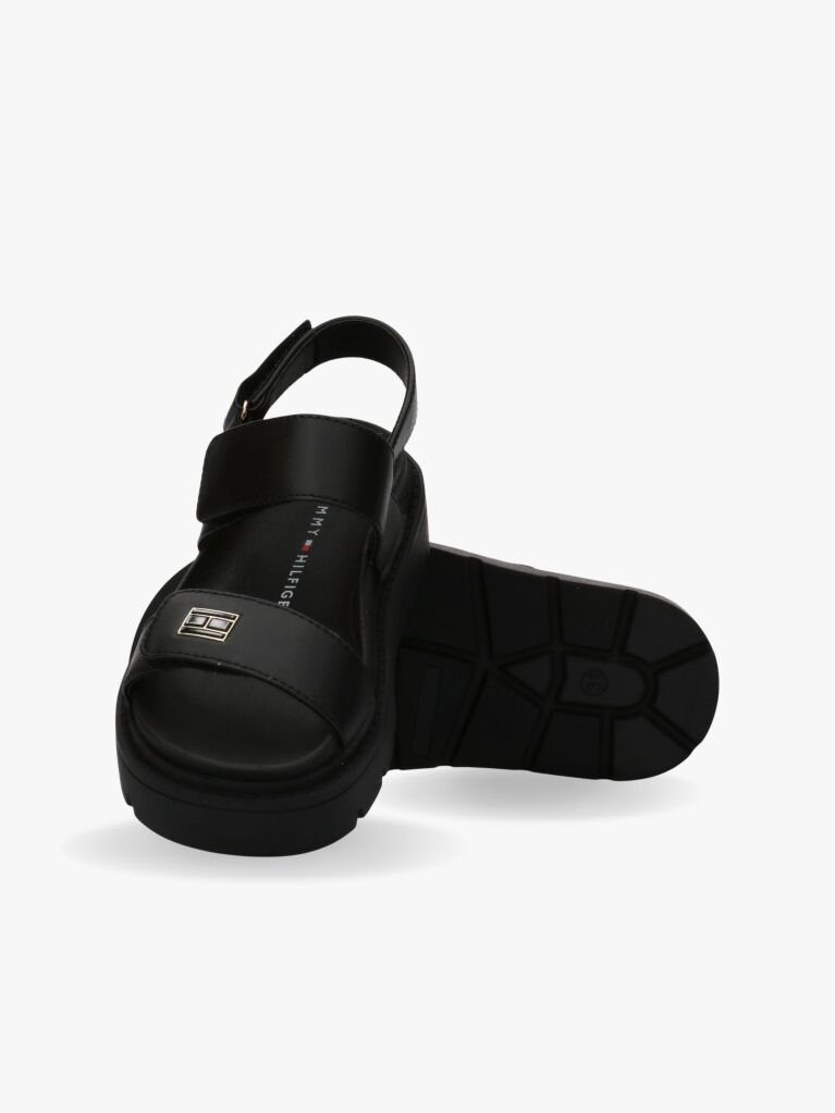 Black Hook And Loop Sandals  Girls