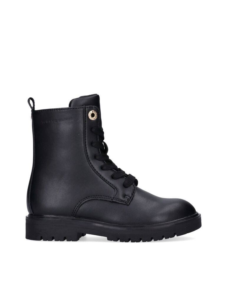 Black Cleat Lace-Up Boots  Girls