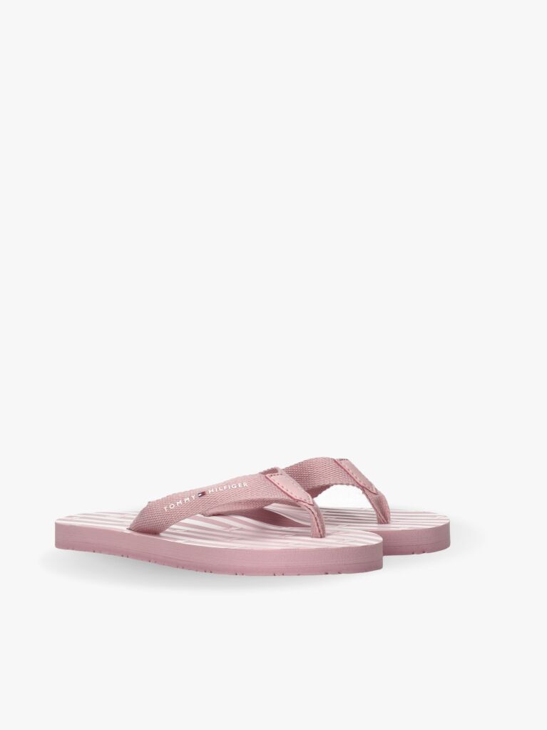 Pink Webbing Strap Ithaca Stripe Flip-Flops  Girls