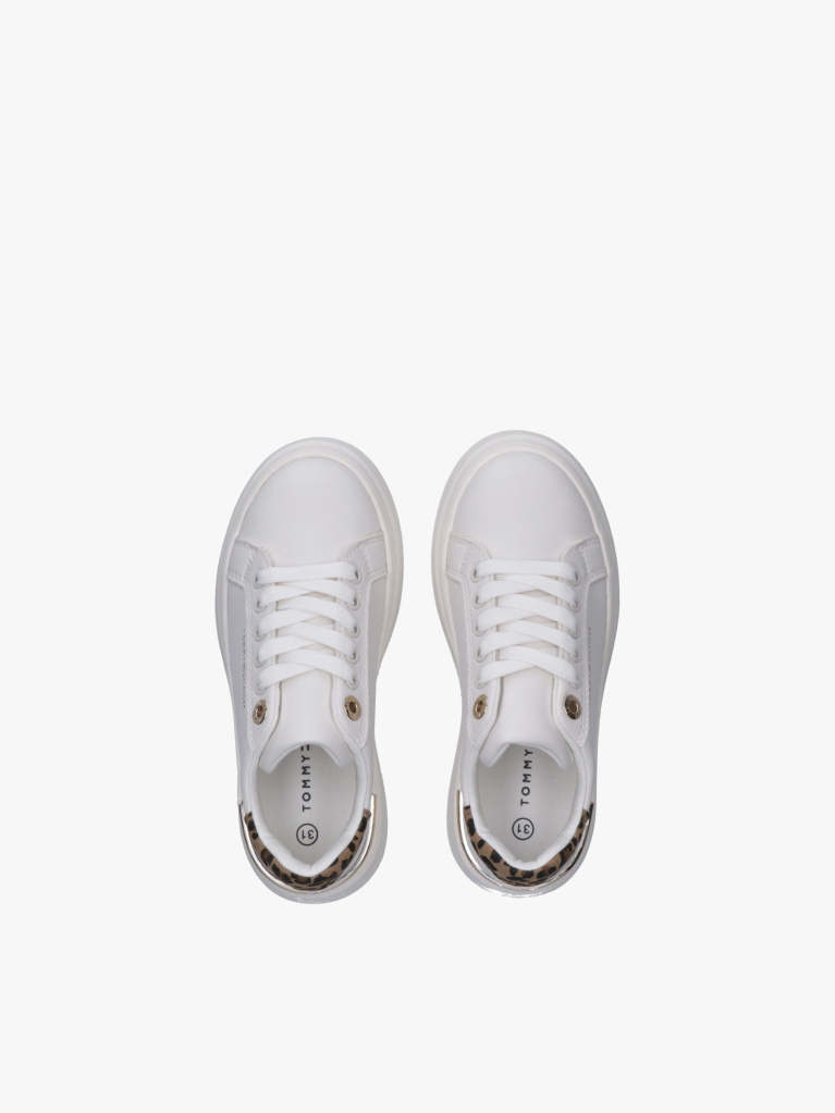 White Lace-Up Sneakers  Girls