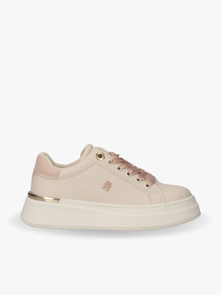 Μπεζ Sneakers Με Μονόγραμμα TH Και Μεταλλική Λεπτομέρεια  Κορίτσια