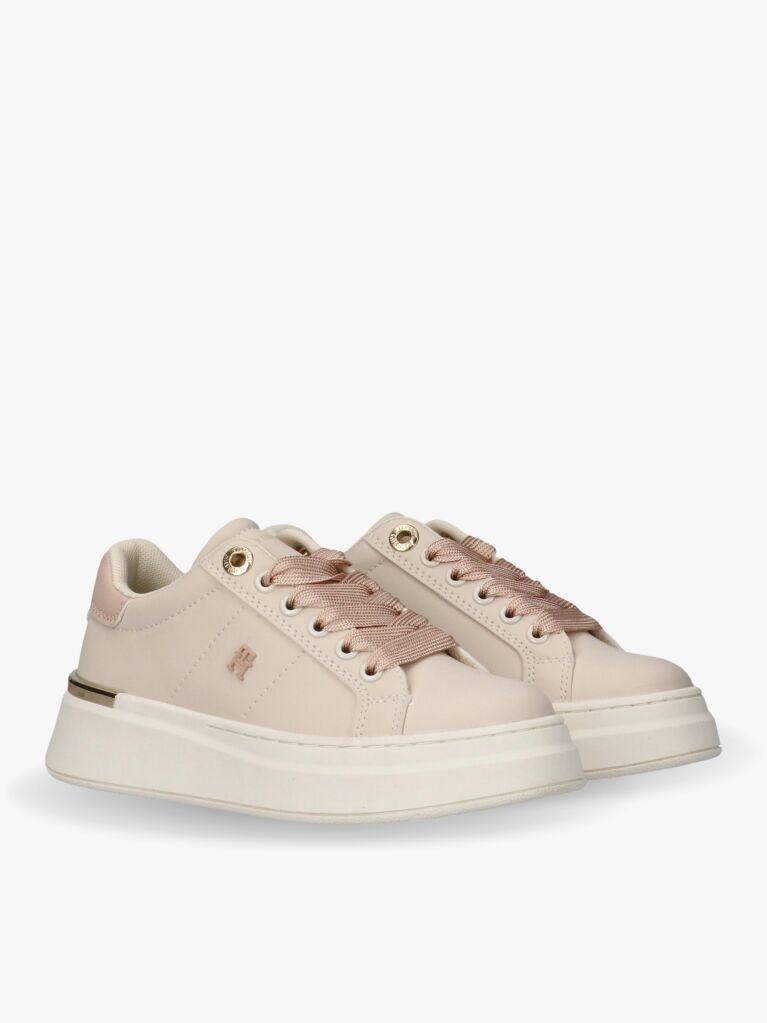 Μπεζ Sneakers Με Μονόγραμμα TH Και Μεταλλική Λεπτομέρεια  Κορίτσια