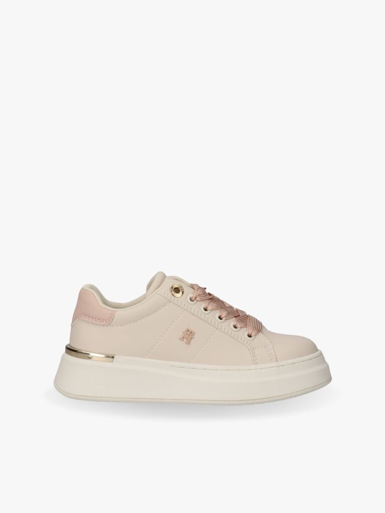 Μπεζ Sneakers Με Μονόγραμμα TH Και Μεταλλική Λεπτομέρεια  Κορίτσια
