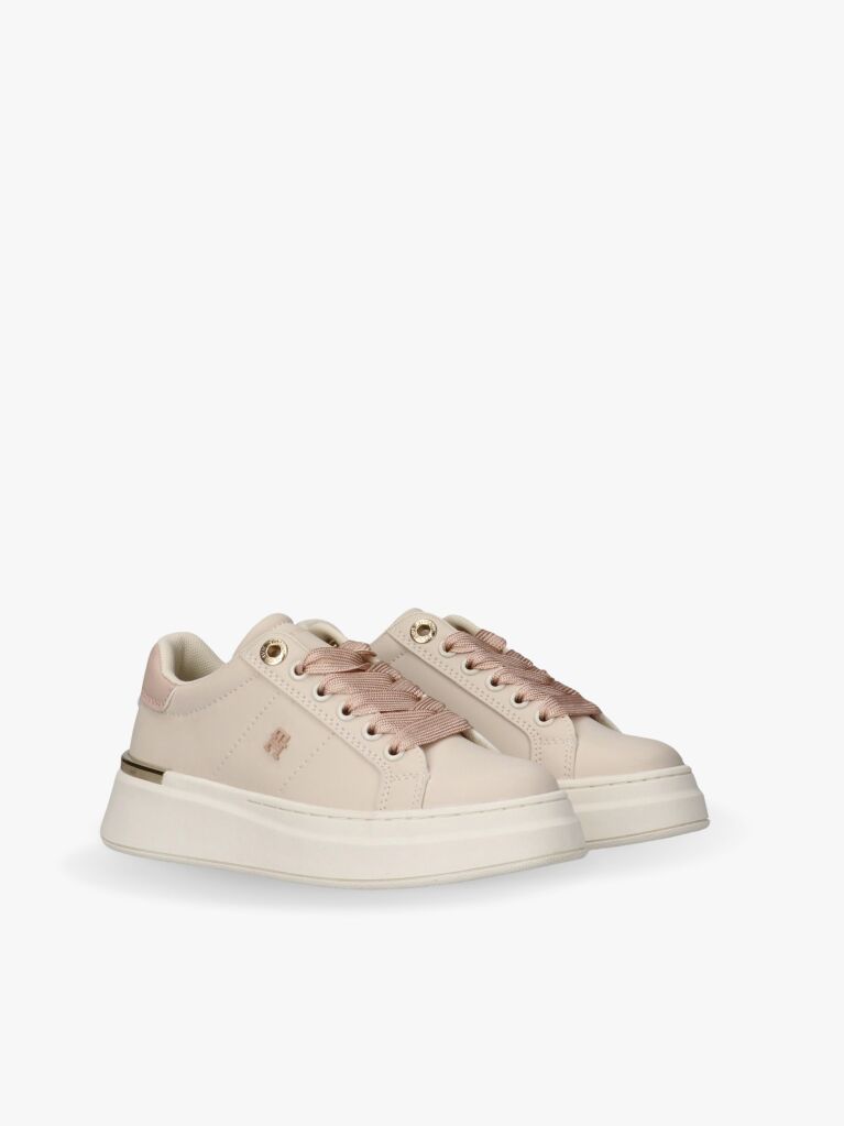 Μπεζ Sneakers Με Μονόγραμμα TH Και Μεταλλική Λεπτομέρεια  Κορίτσια